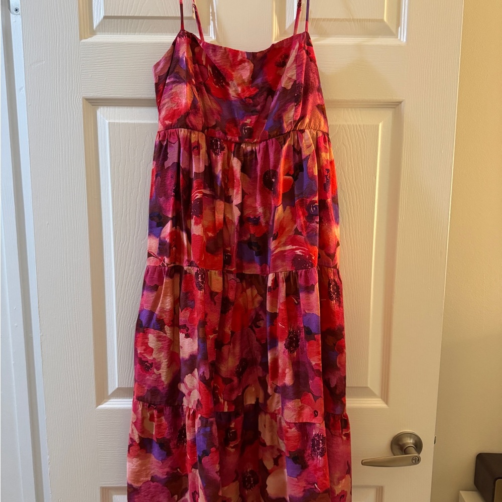 Gilli Pink and Red Smocked Dress